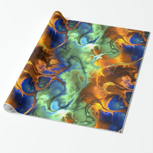 Presente papel de embalagem fractal espacial