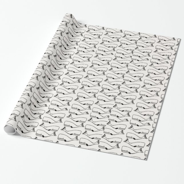 Presente Papel de embalagem geométrica de baleias (Desenrolado)