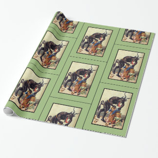 Presente Papel de embalagem Krampus verde