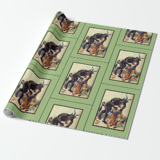 Presente Papel de embalagem Krampus verde