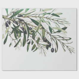 PRESENTE PAPEL DE EMBALAGEM: MERRY CHRISTMAS OLIVE BRANCH