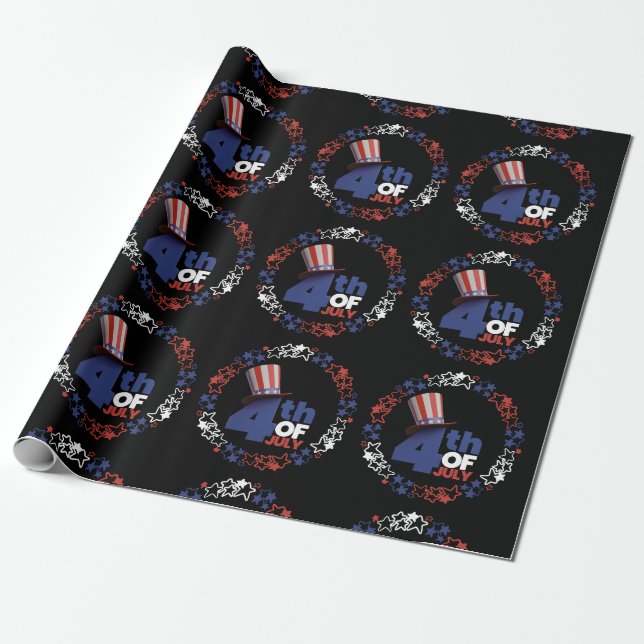 Presente Papel De Embalagem No Dia Da Independência Em 4 De (Desenrolado)