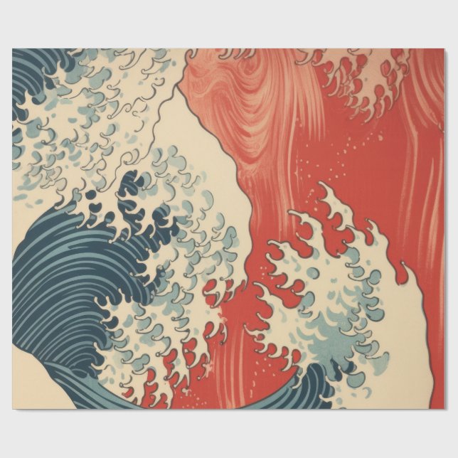 PRESENTE PAPEL DE EMBALAGEM ONDA GRANDE JAPONESA (Aberto)
