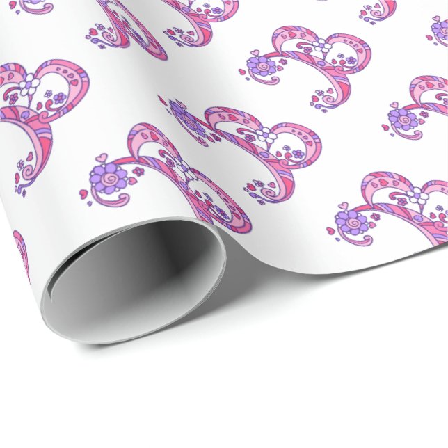 Presente Papel de embalagem personalizado monograma com let (Ponta do rolo)