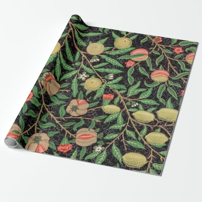PRESENTE PAPEL DE EMBALAGEM: WILLIAM MORRIS : POMEGRANATO (Desenrolado)