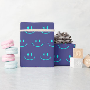 Presente Papel de emblema azul e turquesa