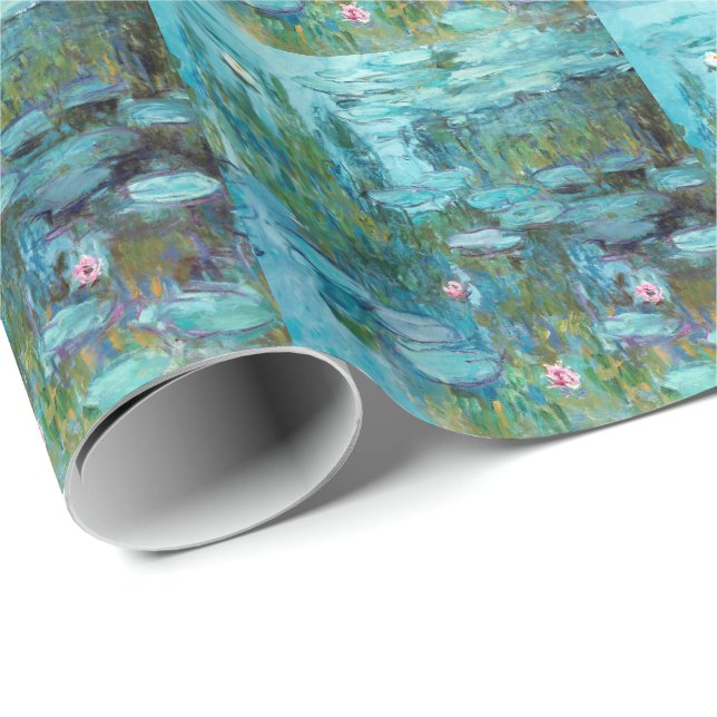 Presente Papel de emblema Claude Monet Ninfheias Água Lírio (Ponta do rolo)
