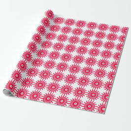 Presente Papel de emblema de padrão vermelho em flocos de n