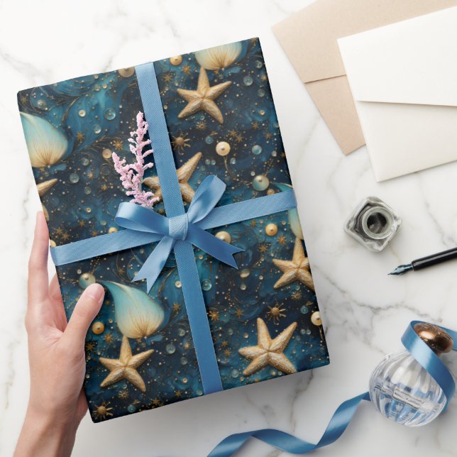 Presente Papel de emblema de peixe estrelado oceânico (Presentear)