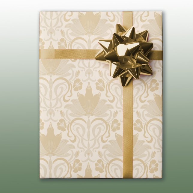 Presente Papel de emblema Dourado Damask All Occasion Wrapp (Criador carregado)