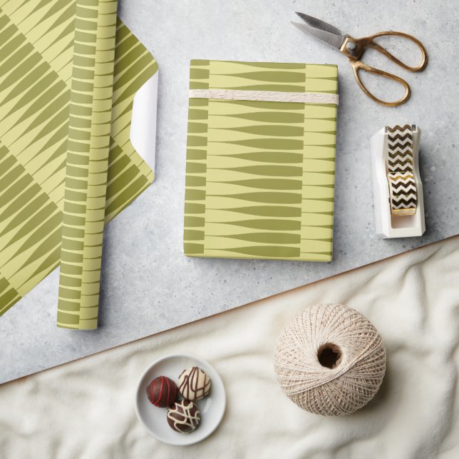Presente Papel de emblema em faixa verde Stripe Avocado (Artesanato)