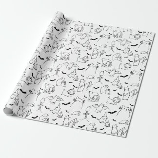 Presente Papel de emblema para ilustração de gato do Hallow