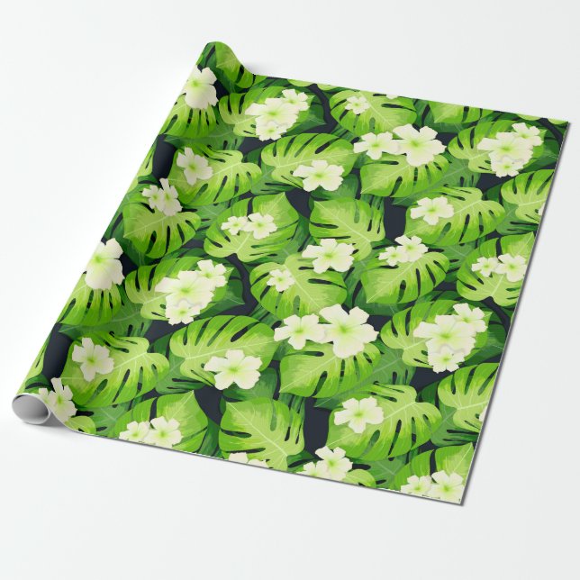 Presente Papel de emblema tropical (Desenrolado)