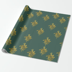 Presente Papel De Embraiamento, Ouro Verde E Brilhante