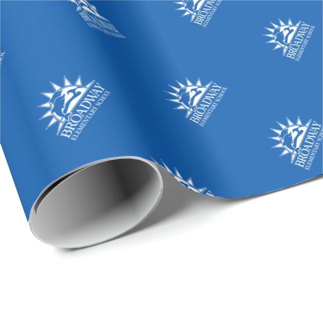 Presente Papel de embrulhamento azul elementar Broadway (Ponta do rolo)