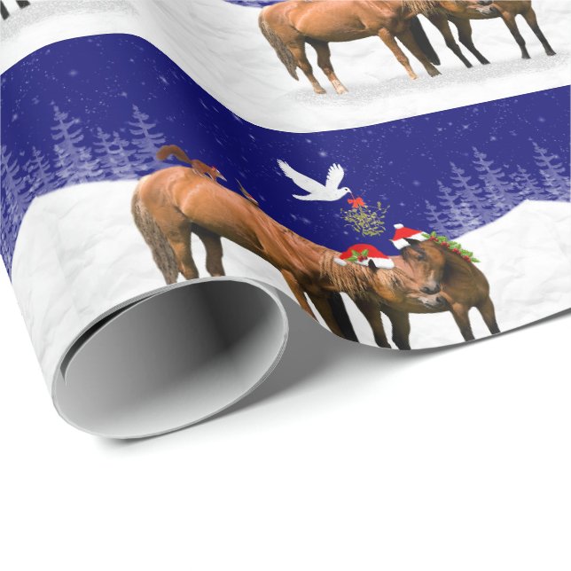 Presente Papel de embrulhamento da festa de Natal Pony (Ponta do rolo)