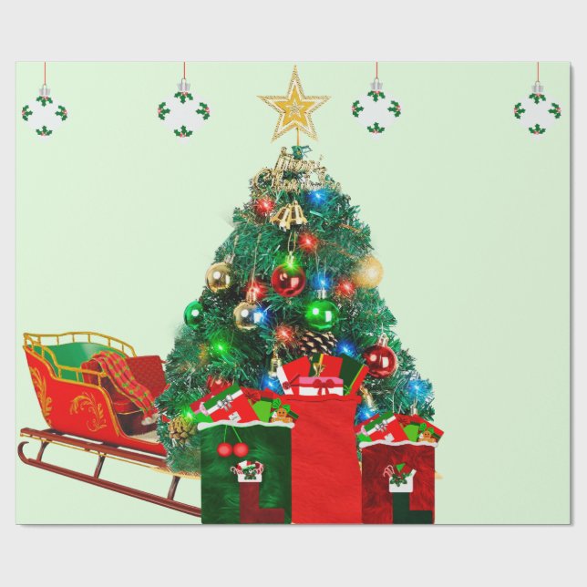 Presente Papel de embrulhamento da manhã de Natal (Aberto)