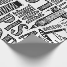 Papel de embrulhamento das cidades do mundo
