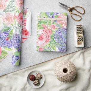 Presente Papel de embrulhamento das flores da primavera - P