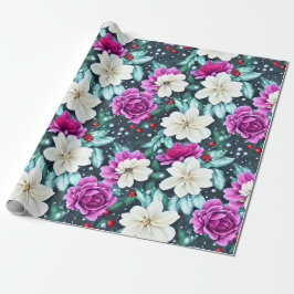 Presente Papel de embrulhamento das flores femininas, cor-d