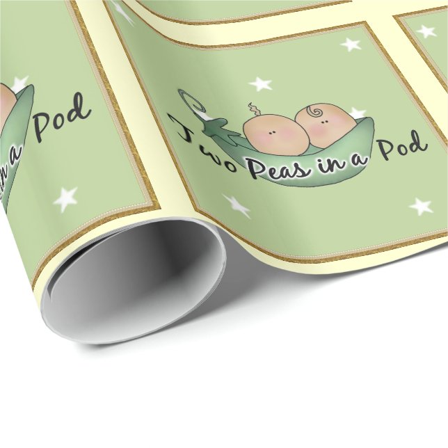 Presente Papel de embrulhamento das gêmeas chás de fraldas (Ponta do rolo)
