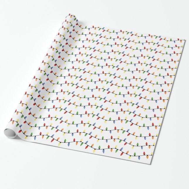Presente Papel de embrulhamento das luzes de Natal (Desenrolado)