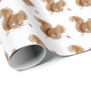 Presente Papel de embrulhamento das luzes de Natal de esqui