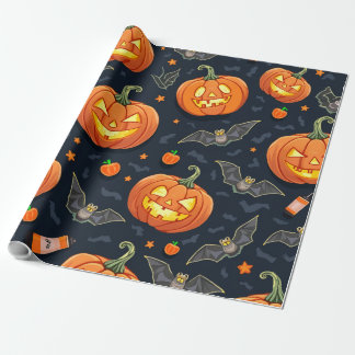 Presente Papel de embrulhamento de abóbora do Halloween