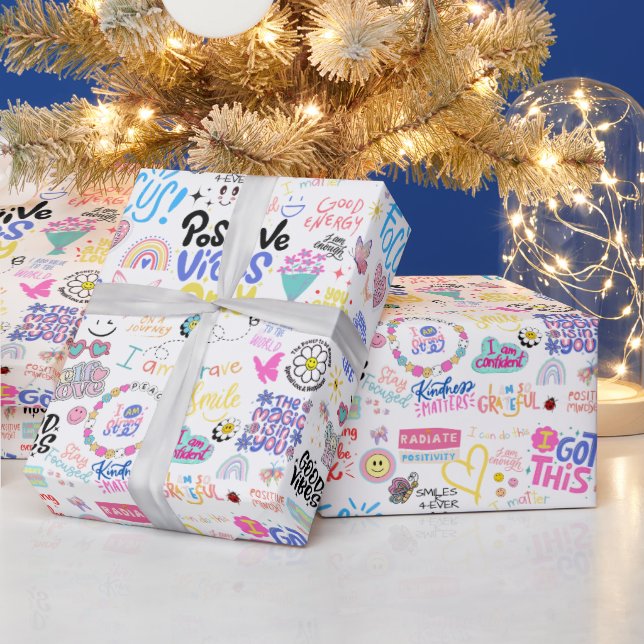 Presente Papel de embrulhamento de afirmações positivas (Feriados)