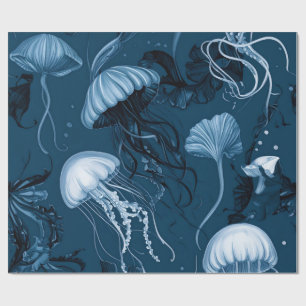 Presente Papel de embrulhamento de águas-vivas do mar profu