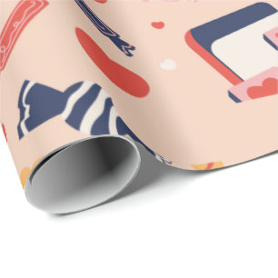 Presente Papel de embrulhamento de amor de texto doce