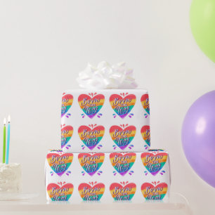 Presente Papel de embrulhamento de amor do orgulho Rainbow