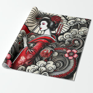 Presente Papel de embrulhamento de arte Geisha - Quebra de 