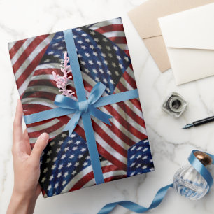 Presente Papel de embrulhamento de bandeira americana