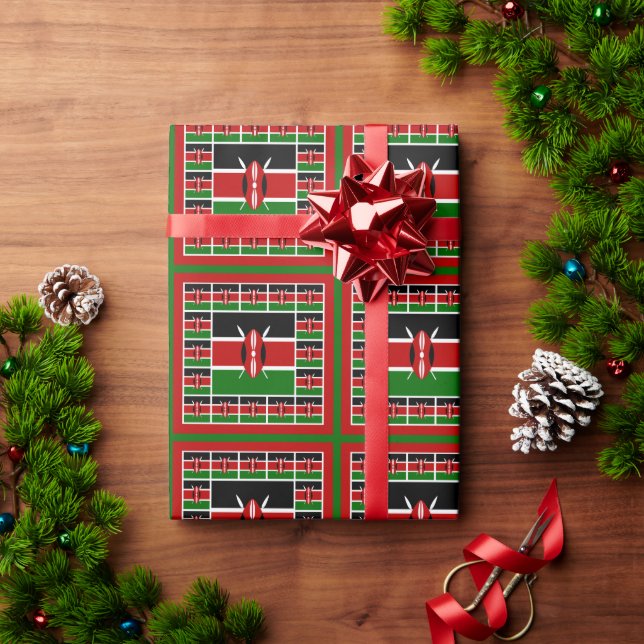 Presente Papel de embrulhamento de bandeiras do Quênia, Pre (Presente de Natal)