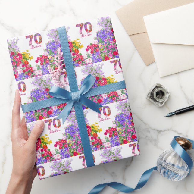 Presente papel de embrulhamento de buquês florais de festa  (Presentear)