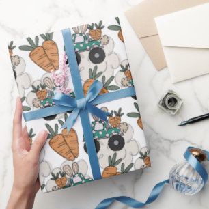 Presente Papel de embrulhamento de caminhões de coelho pásc