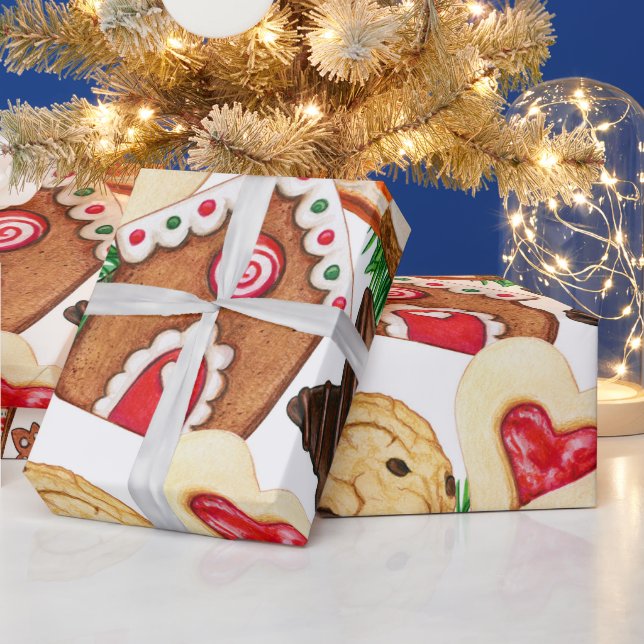 Presente Papel de embrulhamento de cookies natalinos (Feriados)