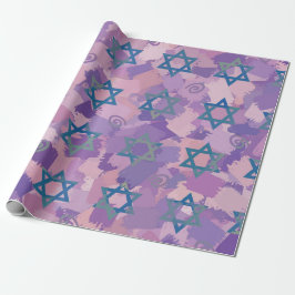 Presente Papel de embrulhamento de Design de estrela judaic