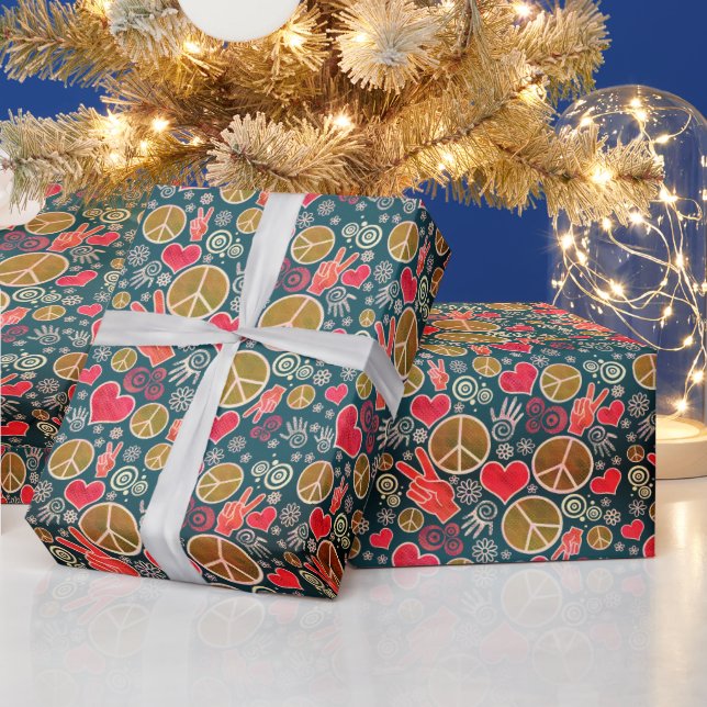 Presente Papel de embrulhamento de Design de Sinal de Paz (Feriados)