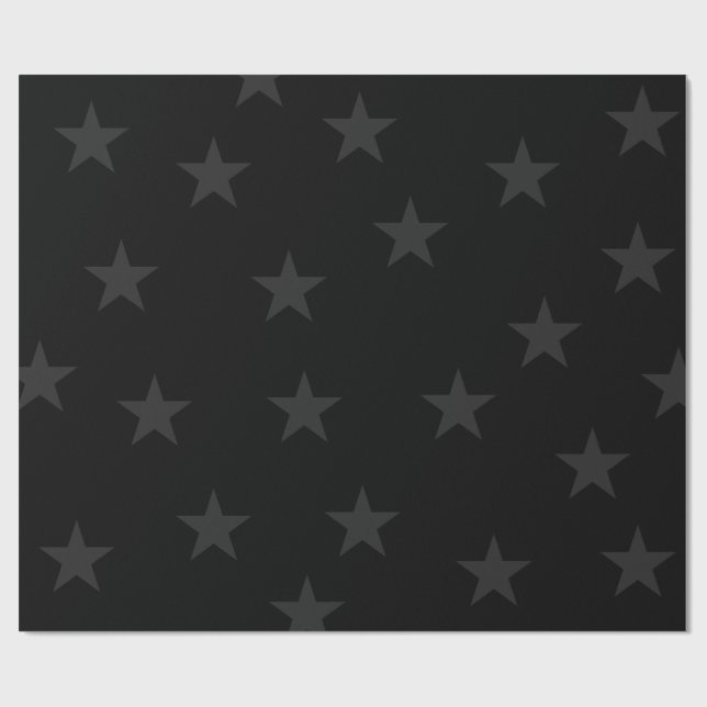 Presente Papel de embrulhamento de estrela preta minimalist (Aberto)