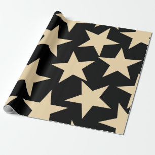 Presente Papel de embrulhamento de estrelas negras para emb