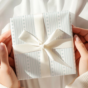 Presente Papel de embrulhamento de faixa branca azul-esbran