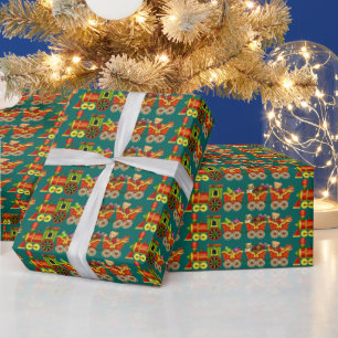 Presente Papel de embrulhamento de férias de trem de Natal