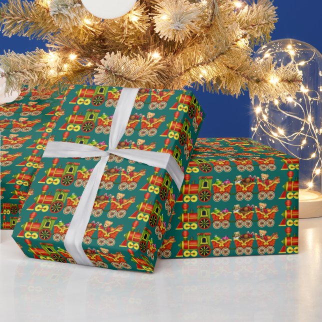 Presente Papel de embrulhamento de férias de trem de Natal (Feriados)
