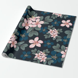 Presente Papel de embrulhamento de flores cor-de-rosa-Daîne