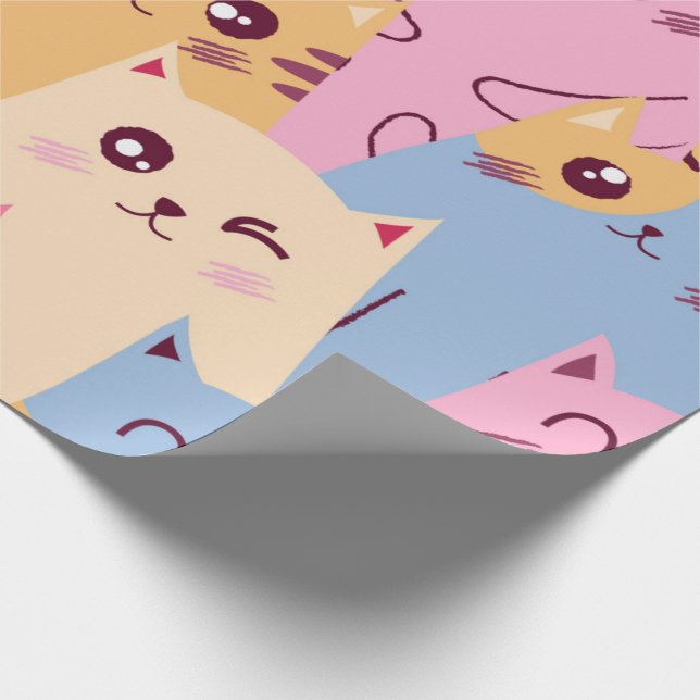 Presente Papel de embrulhamento de gatos colorido (Ponta)