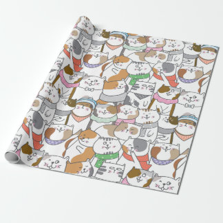 Presente Papel de embrulhamento de gatos-de-corte