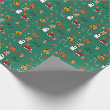 Papel de embrulhamento de Halloween de Natal