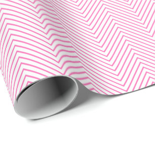 Presente Papel de embrulhamento de linha chevron - Rosa em 